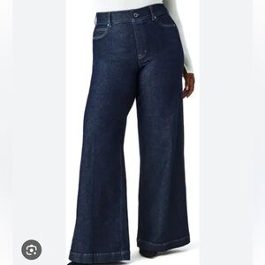 SPANX Dark Indigo Wide-Leg Jeans